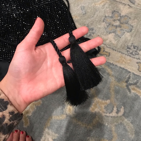 Rare VS black velvet and glitter tassel pajama set - Picture 8 of 8